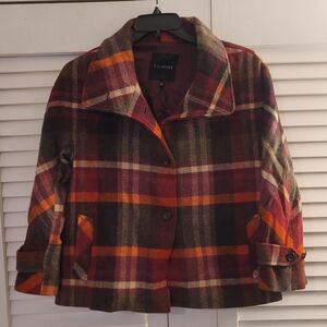 WOMEN'S TALBOTS CROPPED PEA COAT.